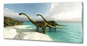 Panou sticla securizata bucatarie Dinozauri pe plajă