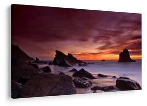 Tablou cu apus de soare pe mal (90x60 cm)