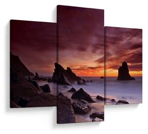 Tablou cu apus de soare pe mal (90x60 cm)