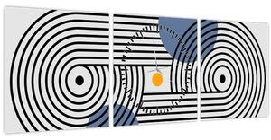 Tablou - Abstracție minimalistă N⁰3 (cu ceas) (90x30 cm)