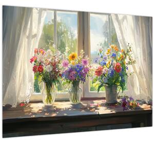 Tablou - Buchet la fereastră (70x50 cm)