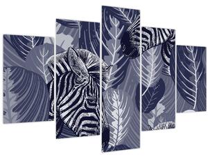 Tablou - Zebre albastre (150x105 cm)