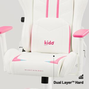 Scaun de gaming pentru copii Kido by Diablo X-Ray 2.0: alb-roz