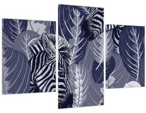 Tablou - Zebre albastre (90x60 cm)