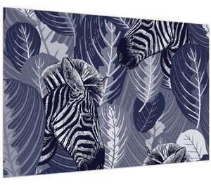 Tablou - Zebre albastre (90x60 cm)