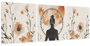 Tablou - Yoga Portocalie (cu ceas) (90x30 cm)