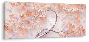 Tablou florilor de pom din coral - abstract (120x50 cm)