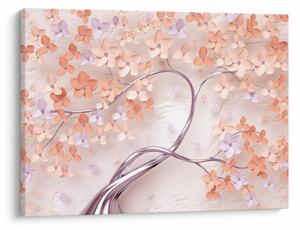Tablou florilor de pom din coral - abstract (70x50 cm)