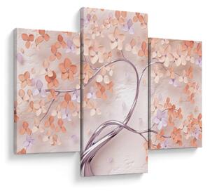 Tablou florilor de pom din coral - abstract (90x60 cm)