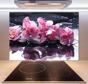 Sticlă printata bucătărie orhidee roz