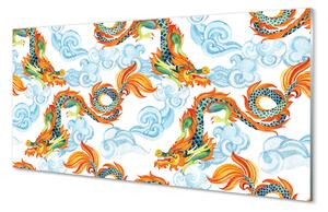 Tablouri acrilice dragoni colorate japoneze