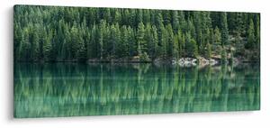 Tablou - Coniferi lângă lac (120x50 cm)