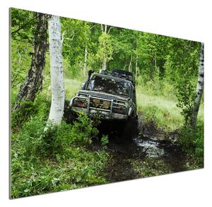 Panou sticla securizata bucatarie Jeep în pădure