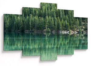 Tablou - Coniferi lângă lac (150x105 cm)