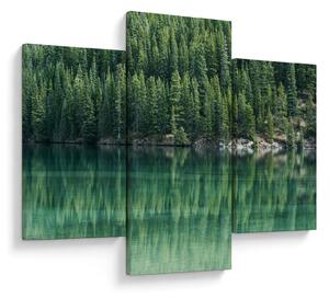 Tablou - Coniferi lângă lac (90x60 cm)