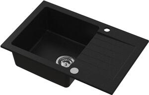 Ruvetti Pineko chiuvetă din granit 68x44.2 cm negru 3001PN_BC140_W