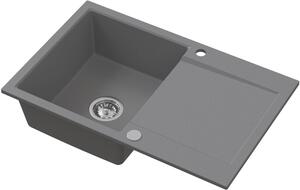 Ruvetti Signum chiuvetă din granit 79x50 cm gri/grafit/onix 3001S_GR160_W