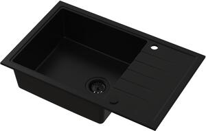 Ruvetti Axel chiuvetă din granit 78x50 cm negru 3001AX_FB160XL_W
