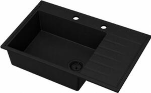 Ruvetti Axel 160 K chiuvetă din granit 79x50 cm negru 3001AXK_FB160K_W