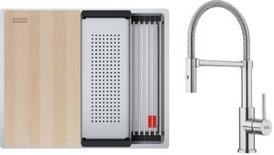 Set chiuveta din otel Franke Box 127.0749.858, baterie bucătărie Franke Smart Glenda 115.0747.475