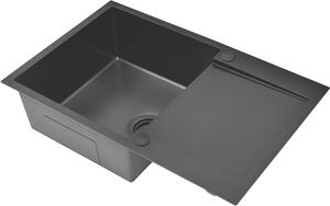Ruvetti Masivo chiuveta din otel 78x50 cm negru 5002M_PVD_BL160_W