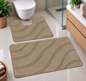Set 2 covorase antiderapante de baie, Symphony 2598 , Grej 50 x 80 / 40 x 50