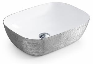 Lavoar baie pe blat 8217PS ceramica alba premium Argintiu