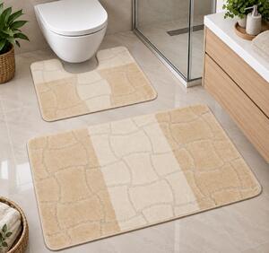 Set 2 Covorase de baie, Antiderapante, Sariyer 2540 Bej 50 x 80 / 40 x 50