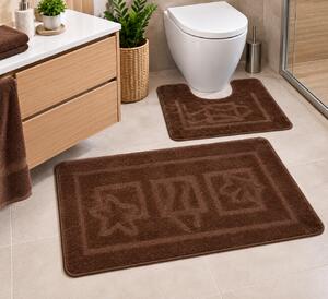 Set 2 Covorase antiderapante de baie, Maritime 2518, Maro 50 x 80 / 40 x 50