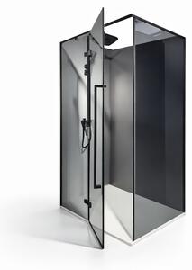 Cabina dus HYDRA 80x120 dreptunghiulara, geam fumuriu securizat 8 mm, profil negru mat