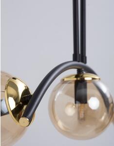 Plafonieră galben-negru cu abajur din sticlă ø 15 cm Yay – Squid Lighting
