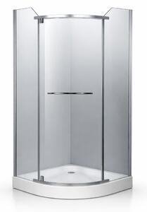 Cabina dus semi-rotunda 90x90, balama, prinderi si manere inox, sticla securizata 6mm. Cadita este inclusa in pret!