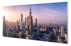 Tablouri acrilice panorama Varșovia Sunrise zgârie-nori