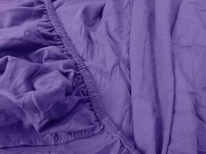 Cearsaf Jersey cu elastic 90x200 cm violet inchis