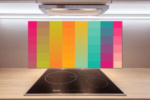 Panou perete bucătărie pătrate colorate