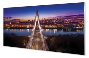 Tablouri acrilice Varșovia pod râu panoramă