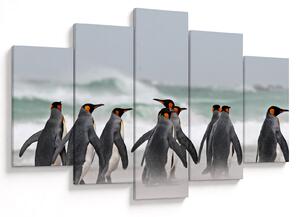 Tablou pinguini în ocean (150x105 cm)
