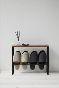 Suport pentru papuci de casă negru/în culoare naturală din metal Tower – YAMAZAKI