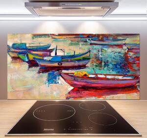Panou de bucătărie barci colorate