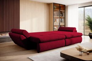 Canapea extensibila cu lada de depozitare Loana Red Fresh 300x100 cm