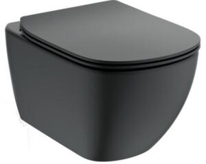Ideal Standard Tesi vas wc cu capac soft-close agăţat fără margine negru T3546V3