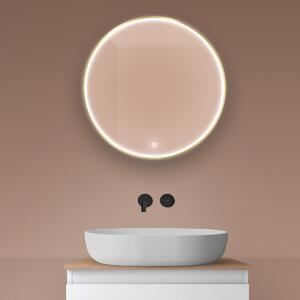 Oltens Nordlis oglindă 60x60 cm rotund cu iluminare cu covoraș de încălzire auriu 64100800