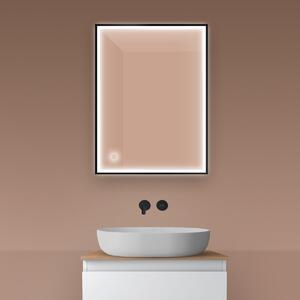 Oltens Nordlis oglindă 60x80 cm dreptunghiular cu iluminare cu covoraș de încălzire negru 64105300