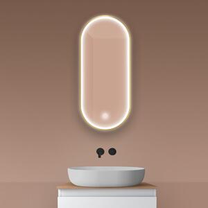 Oltens Nordlis oglindă 40x90 cm oval cu iluminare cu covoraș de încălzire auriu 64103800