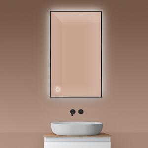 Oltens Nordlis oglindă 60x100 cm dreptunghiular cu iluminare cu covoraș de încălzire negru 64111300