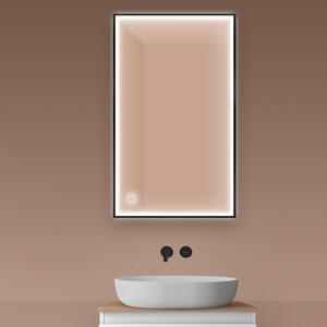 Oltens Nordlis oglindă 60x100 cm dreptunghiular cu iluminare cu covoraș de încălzire negru 64106300