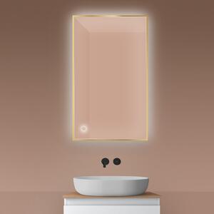 Oltens Nordlis oglindă 60x100 cm dreptunghiular cu iluminare cu covoraș de încălzire auriu 64111800
