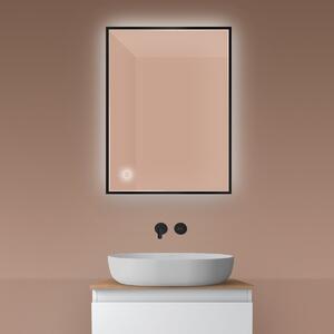Oltens Nordlis oglindă 60x80 cm dreptunghiular cu iluminare cu covoraș de încălzire negru 64115300