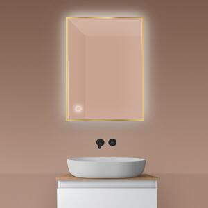 Oltens Nordlis oglindă 60x80 cm dreptunghiular cu iluminare cu covoraș de încălzire auriu 64115800