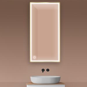 Oltens Nordlis oglindă 60x120 cm dreptunghiular cu iluminare cu covoraș de încălzire auriu 64107800